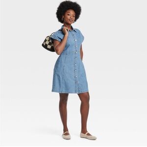 NWOT Women's Denim Flouncy Dress - Universal Thread SZ S